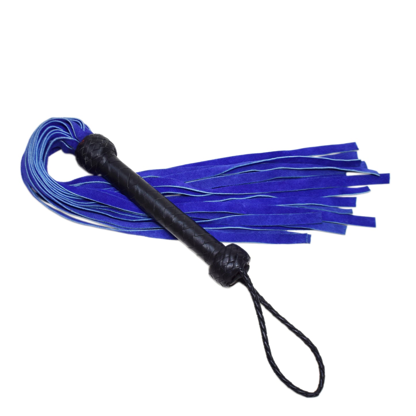 Aaylans Cowhide Suede Leather Training Black Handle Flogger - 25 Purple Tails Heavy-Duty Horse Taming & Equestrian Tool (27" Long)