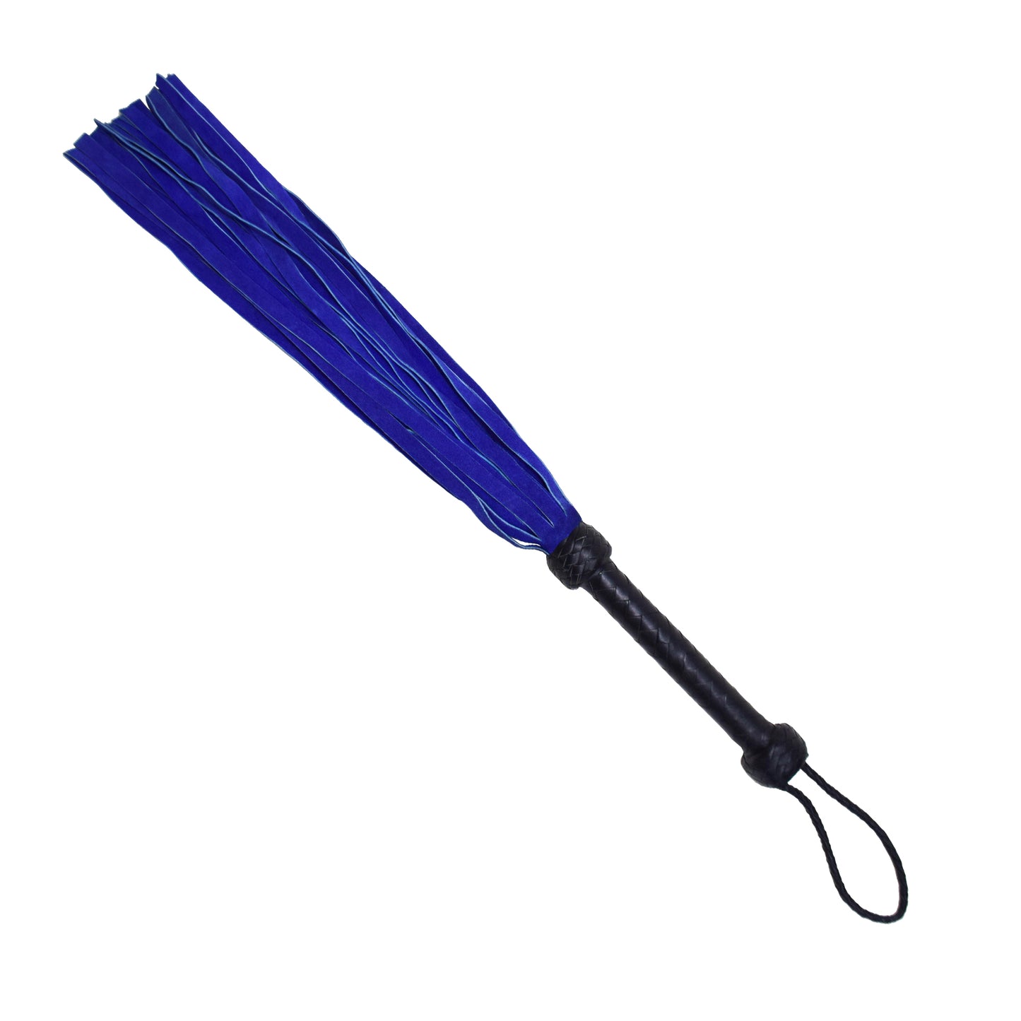 Aaylans Cowhide Suede Leather Training Black Handle Flogger - 25 Purple Tails Heavy-Duty Horse Taming & Equestrian Tool (27" Long)