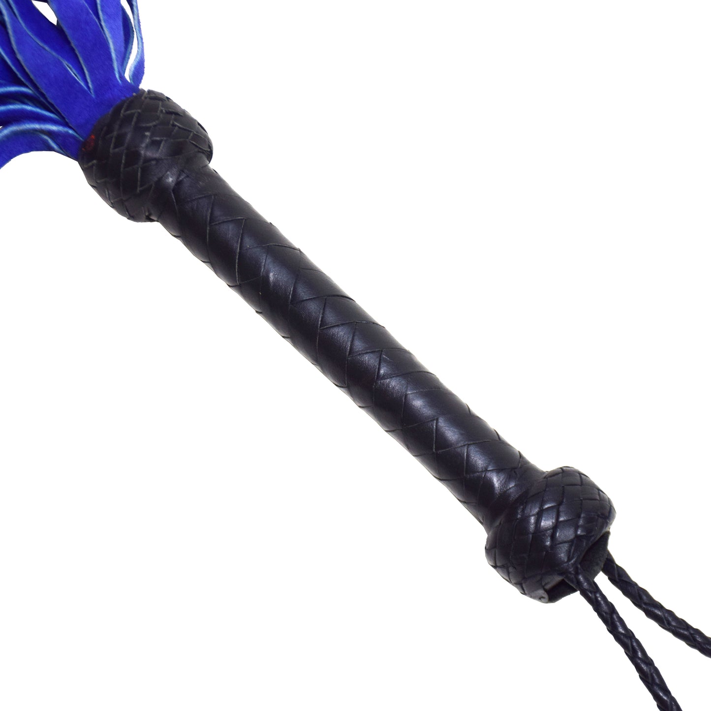 Aaylans Cowhide Suede Leather Training Black Handle Flogger - 25 Purple Tails Heavy-Duty Horse Taming & Equestrian Tool (27" Long)