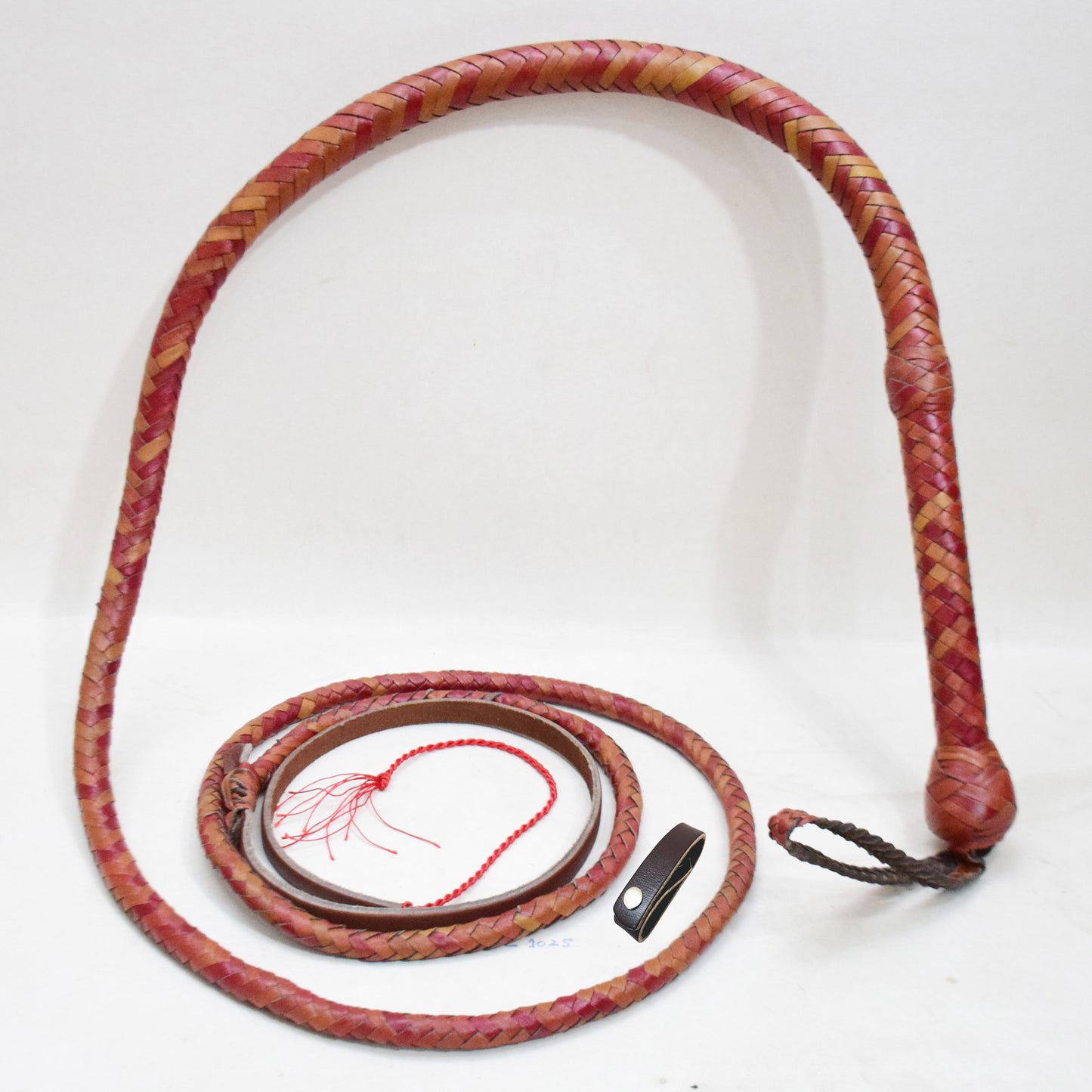 Heavy Bullwhip – Real Cow Leather 16 Plait Handmade Whip (6ft–18ft) with Free Wrist Loop - V6