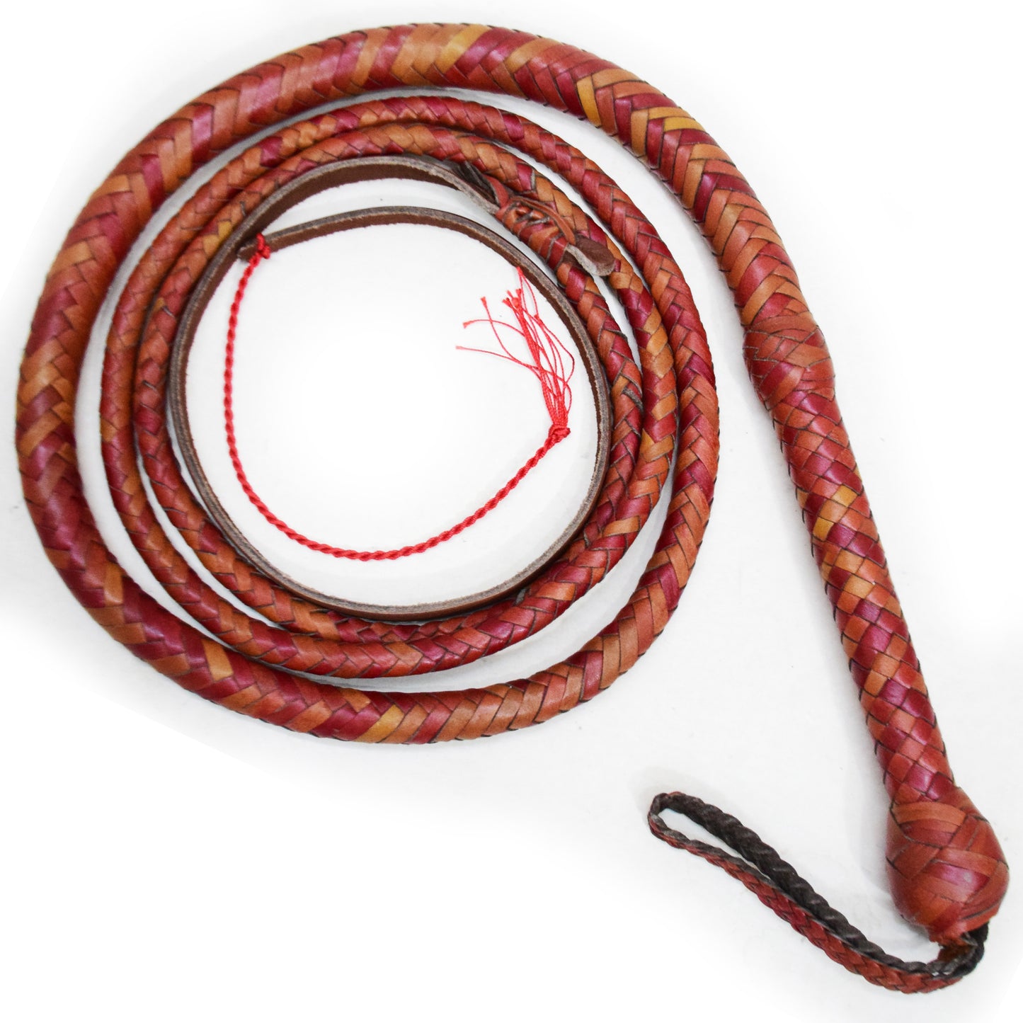 Heavy Bullwhip – Real Cow Leather 16 Plait Handmade Whip (6ft–18ft) with Free Wrist Loop - V6