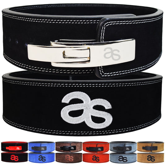 Aaylans Weightlifting Lever Belt Made of Genuine Cow Leather 13mm Thick Heavy duty Belt for Men & Women Lower Back Support for Gym Workouts Deadlifts Squats Powerlifting (Black (SilverBuckle))