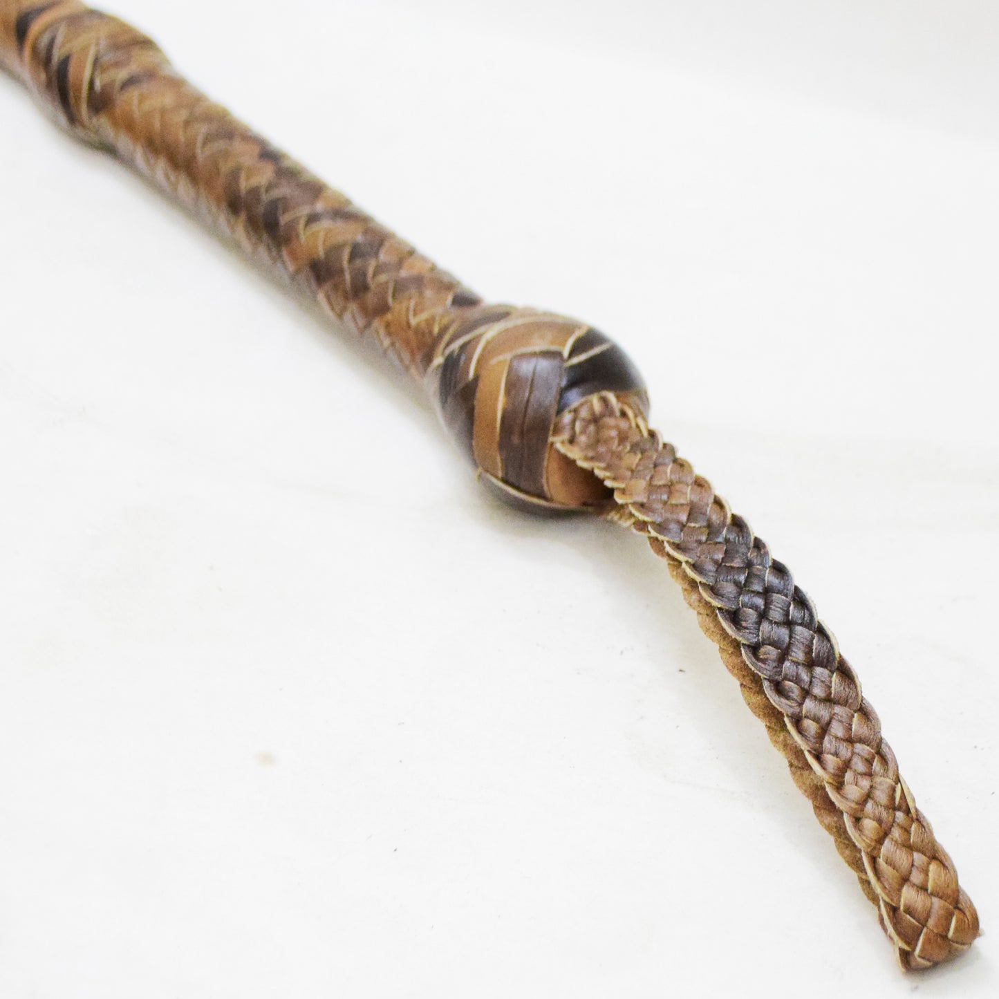 Heavy Bullwhip – Real Cow Leather 16 Plait Handmade Whip (6ft–18ft) with Free Wrist Loop - V4