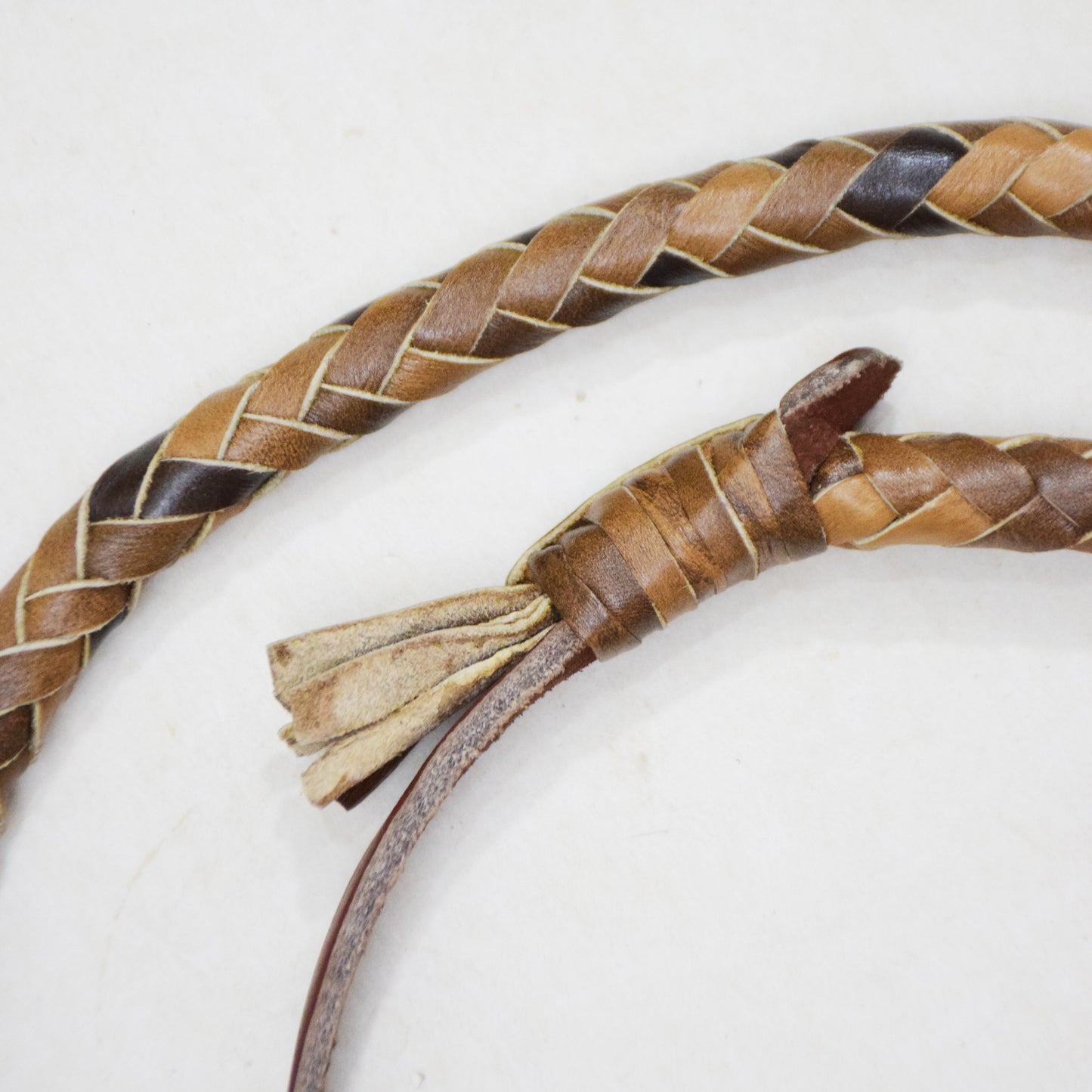 Heavy Bullwhip – Real Cow Leather 16 Plait Handmade Whip (6ft–18ft) with Free Wrist Loop - V4