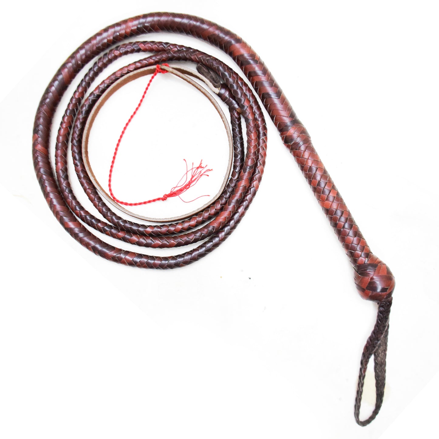 Heavy Bullwhip – Real Cow Leather 16 Plait Handmade Whip (6ft–18ft) with Free Wrist Loop - V1