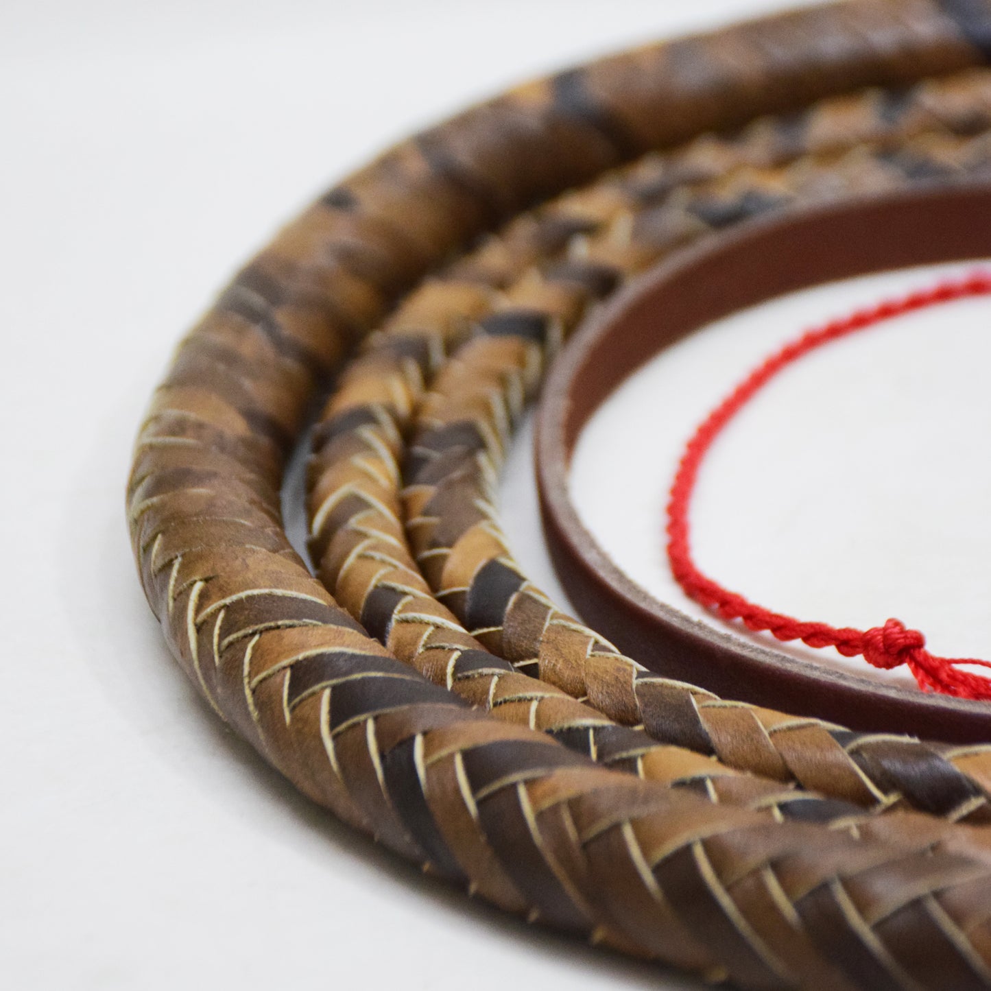 Heavy Bullwhip – Real Cow Leather 16 Plait Handmade Whip (6ft–18ft) with Free Wrist Loop - V4