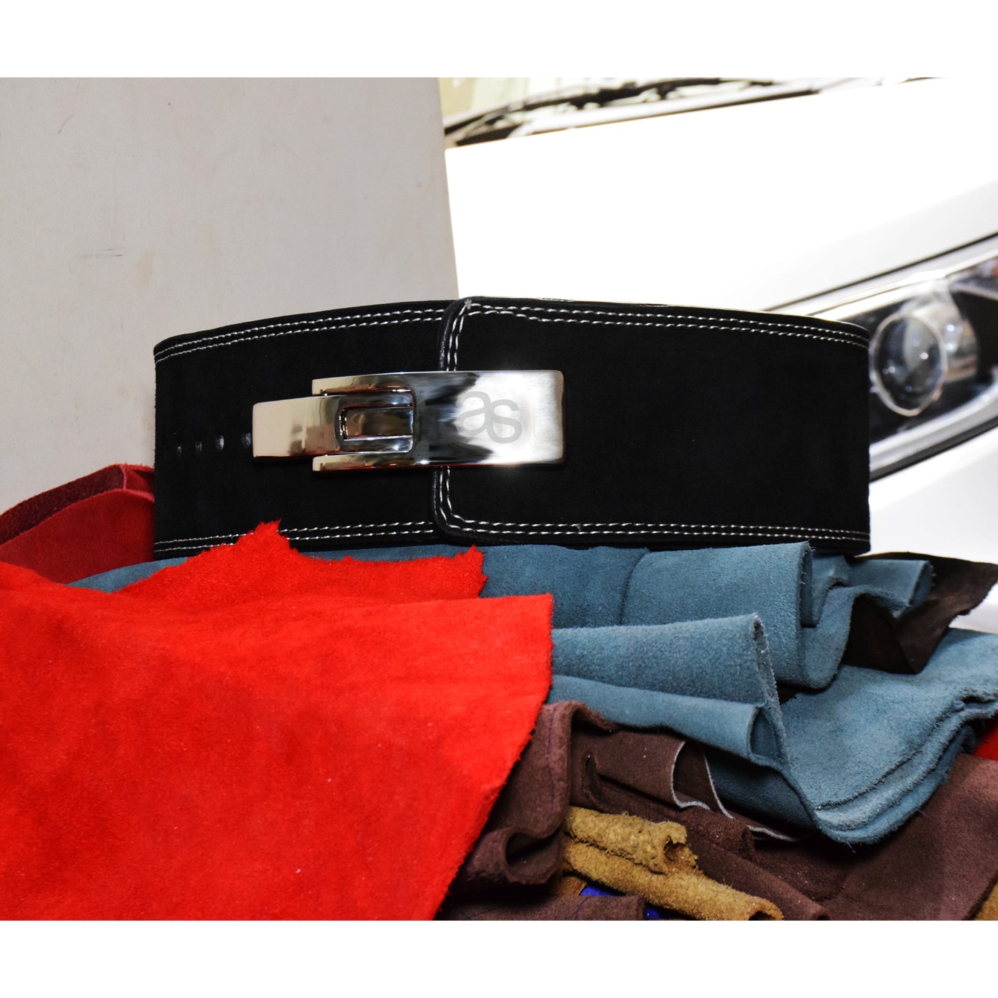 Aaylans Weightlifting Lever Belt Made of Genuine Cow Leather 13mm Thick Heavy duty Belt for Men & Women Lower Back Support for Gym Workouts Deadlifts Squats Powerlifting (Black (SilverBuckle))