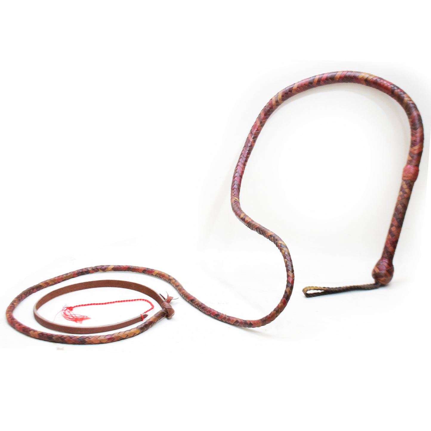Heavy Bullwhip – Real Cow Leather 16 Plait Handmade Whip (6ft–18ft) with Free Wrist Loop - V3