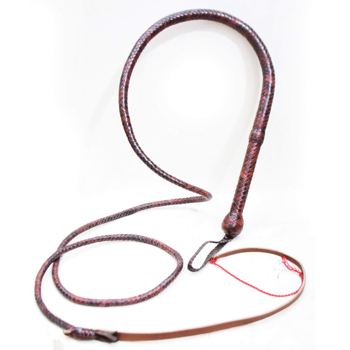 Heavy Bullwhip – Real Cow Leather 16 Plait Handmade Whip (6ft–18ft) with Free Wrist Loop - V1