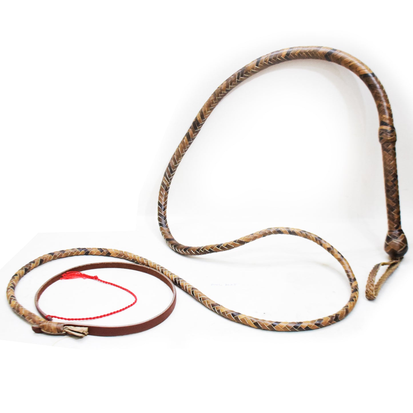 Heavy Bullwhip – Real Cow Leather 16 Plait Handmade Whip (6ft–18ft) with Free Wrist Loop - V4