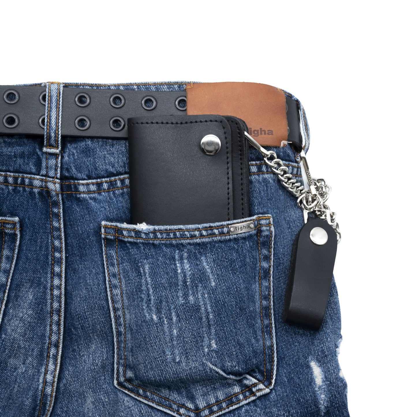 Set of 3 β 2 Wallets + 1 Genuine Leather Belt β Biker Gift Set
