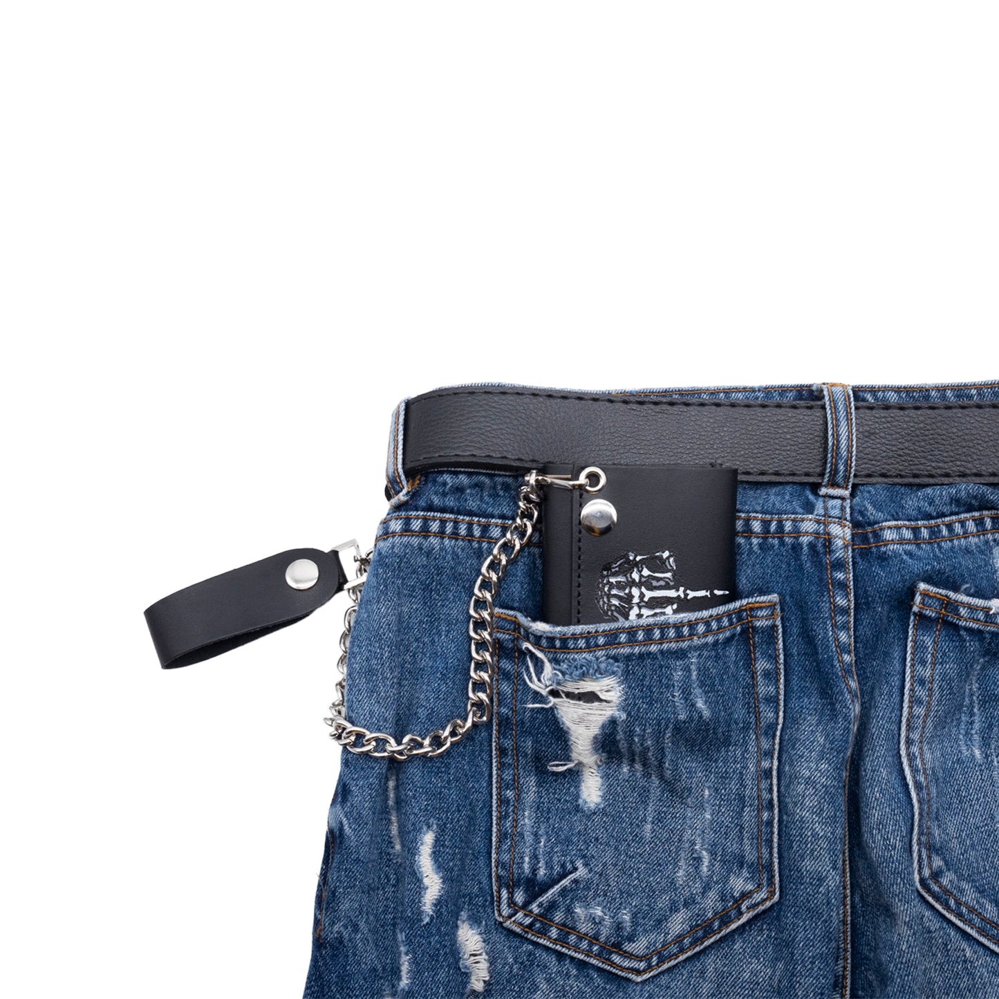 Set of 3 β 2 Wallets + 1 Genuine Leather Belt β Biker Gift Set