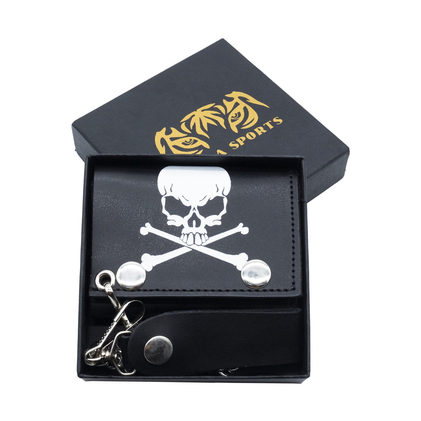 Set of 3 β 2 Wallets + 1 Genuine Leather Belt β Biker Gift Set