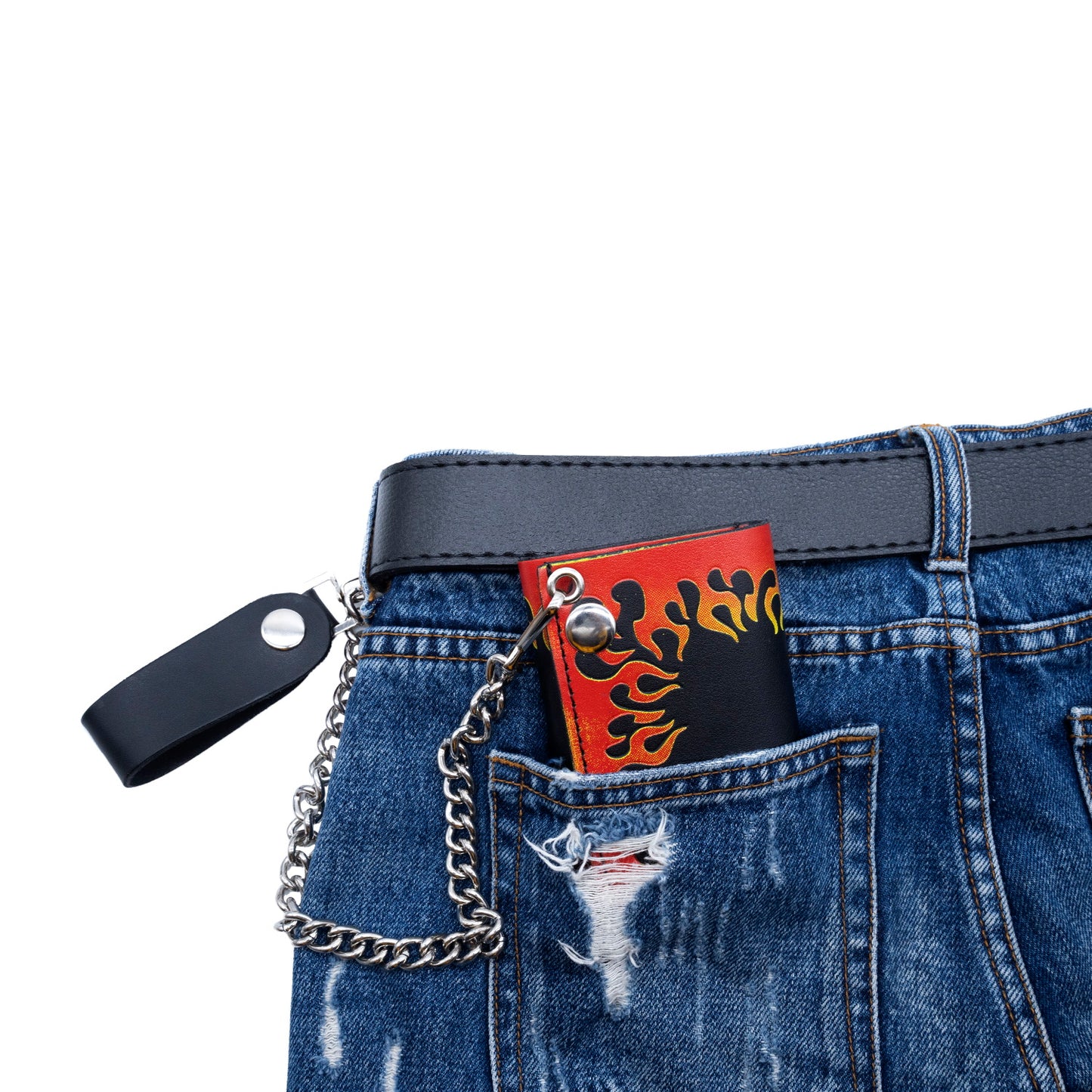 Set of 3 β 2 Wallets + 1 Genuine Leather Belt β Biker Gift Set
