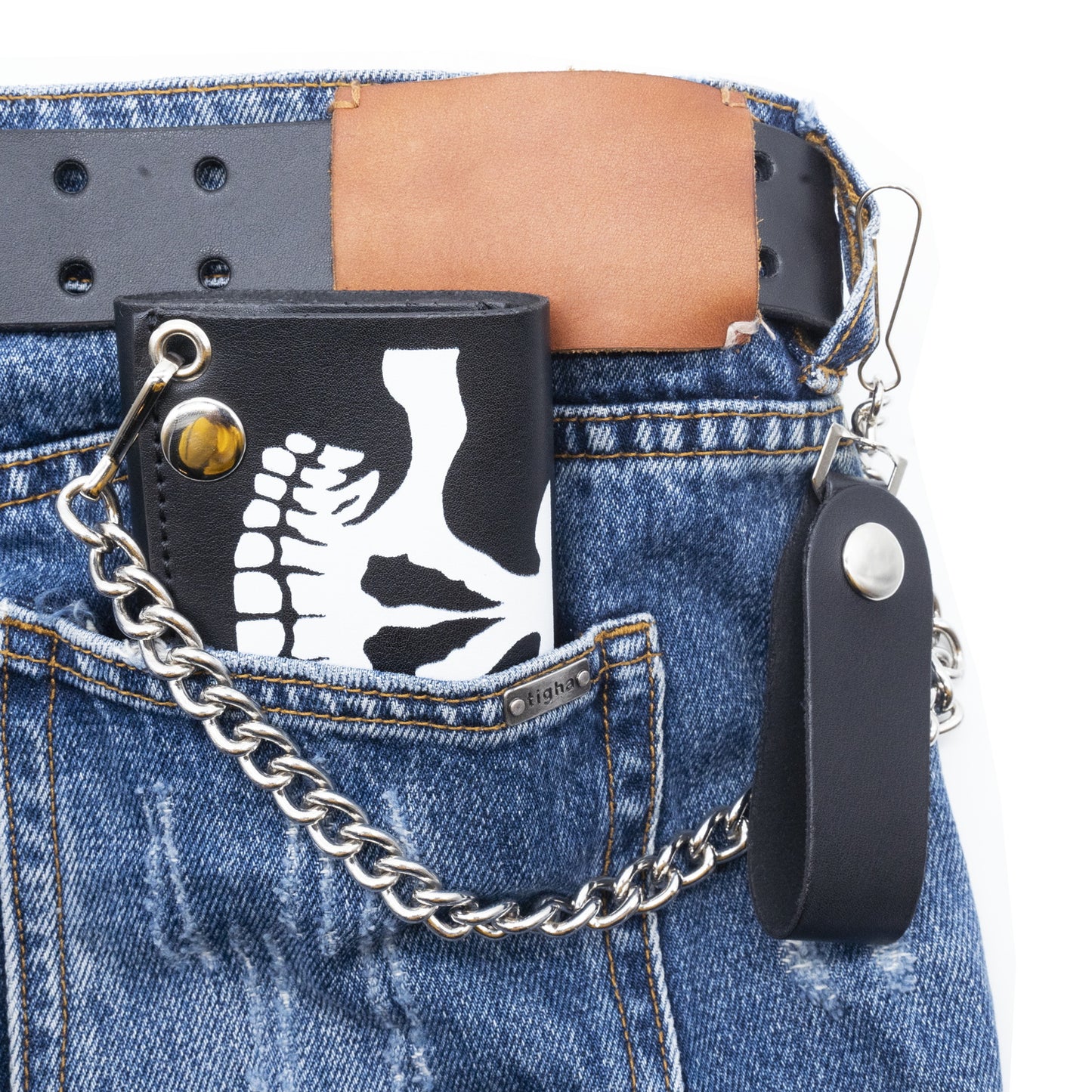 Set of 3 β 2 Wallets + 1 Genuine Leather Belt β Biker Gift Set