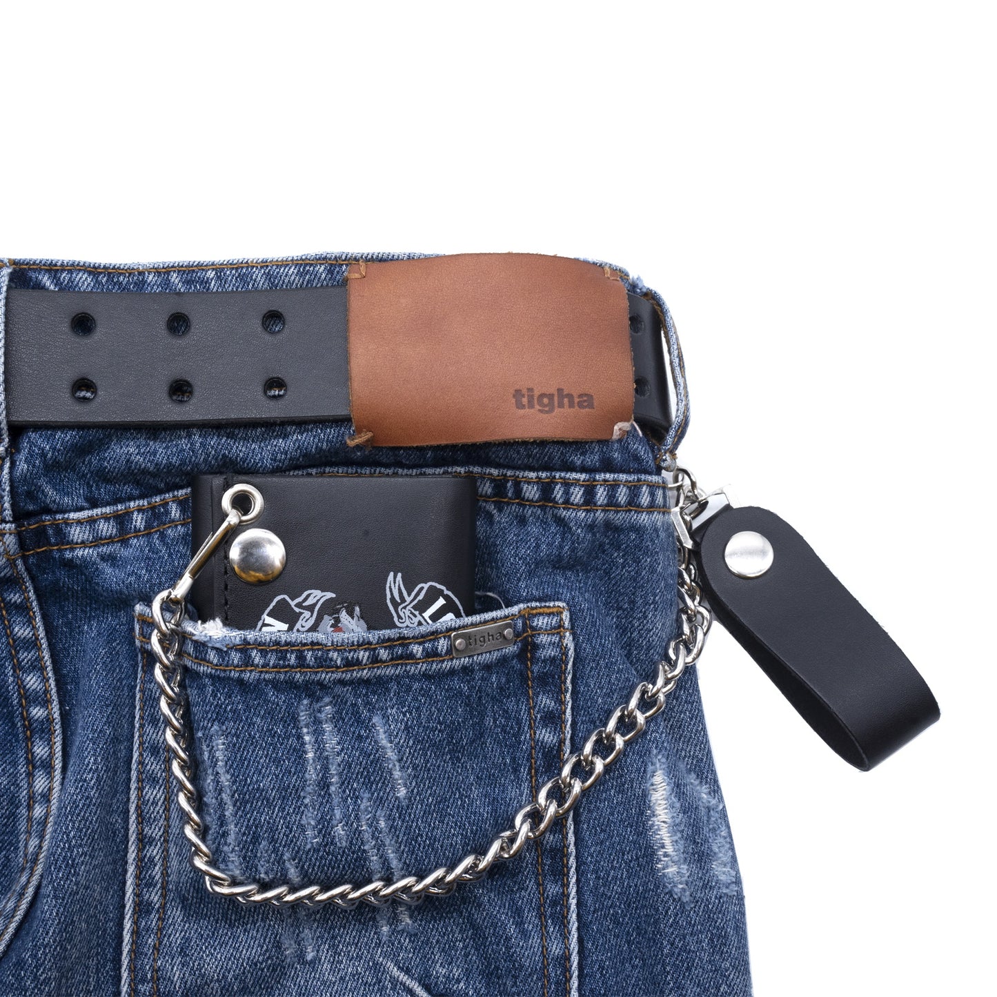 Set of 3 β 2 Wallets + 1 Genuine Leather Belt β Biker Gift Set