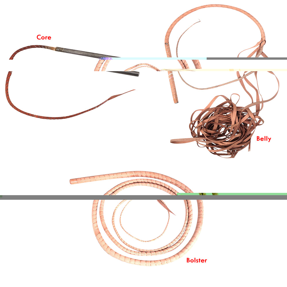 Heavy Bullwhip – Real Cow Leather 16 Plait Handmade Whip (6ft–18ft) with Free Wrist Loop - V1