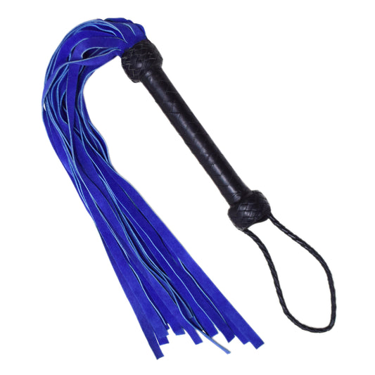 Aaylans Cowhide Suede Leather Training Black Handle Flogger - 25 Purple Tails Heavy-Duty Horse Taming & Equestrian Tool (27" Long)