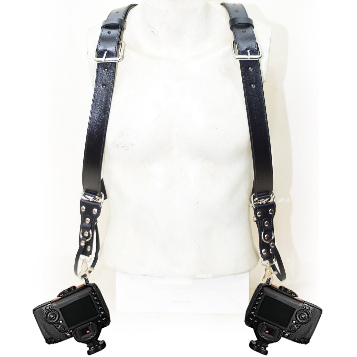 Leather Dual Camera Harness – Handmade Adjustable Sling Strap for Two Cameras | Comfortable & Durable for Professional Photographers V2