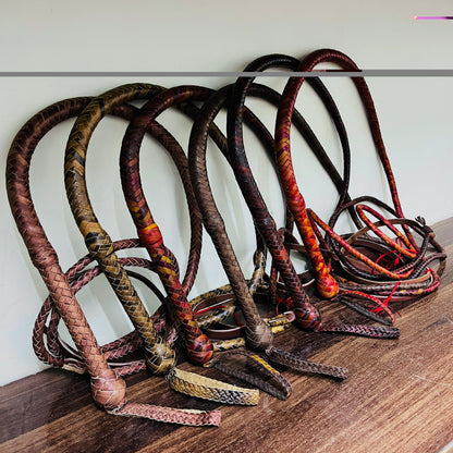 Heavy Bullwhip – Real Cow Leather 16 Plait Handmade Whip (6ft–18ft) with Free Wrist Loop - V1