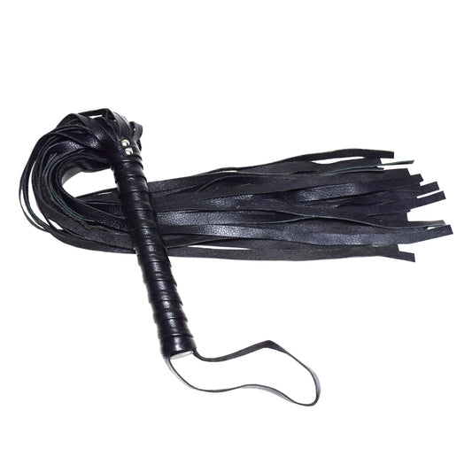 Aaylans Cow Leather Training Black Flogger - 25 Suede Leather Tails Heavy-Duty Horse Taming & Equestrian Tool