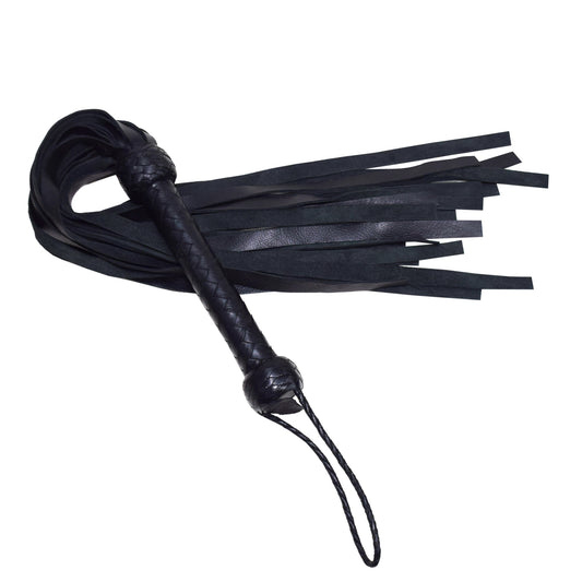 Aaylans Cowhide Suede Leather Training Black Flogger - 25 Black Cow Mild Tails Heavy-Duty Horse Taming & Equestrian Tool