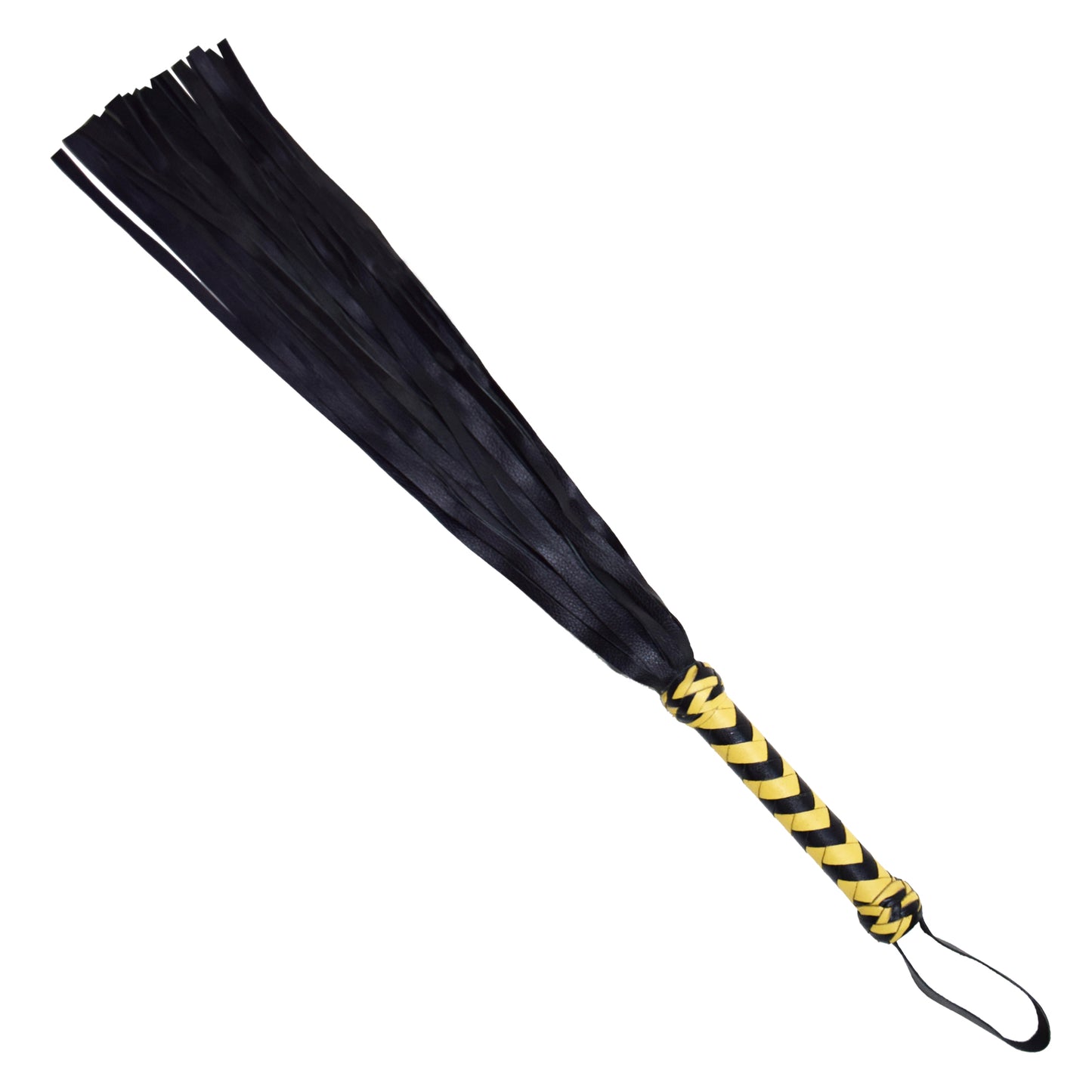 Aaylans Cowhide Suede Leather Training Beige & Black Flogger - 25 Mild Tails Heavy-Duty Horse Taming & Equestrian Tool (27" Long)