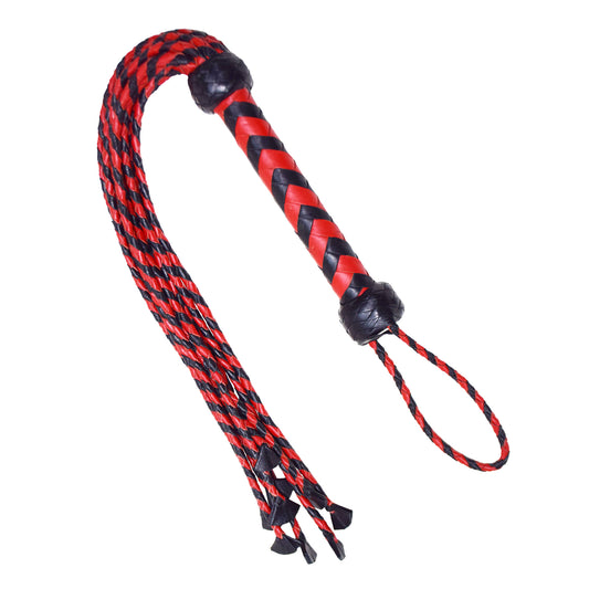 Aaylans Cow Leather Training Red & Black Cat-o-Nine Flogger - Cat-o-Nine Heavy-Duty Horse Taming & Equestrian Tool