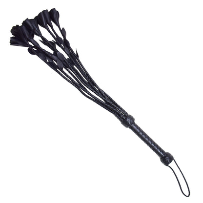 Aaylans Cow Leather Training Black Flowers Cat-o-Nine Flogger - Cat-o-Nine Heavy-Duty Horse Taming & Equestrian Tool (Copy)