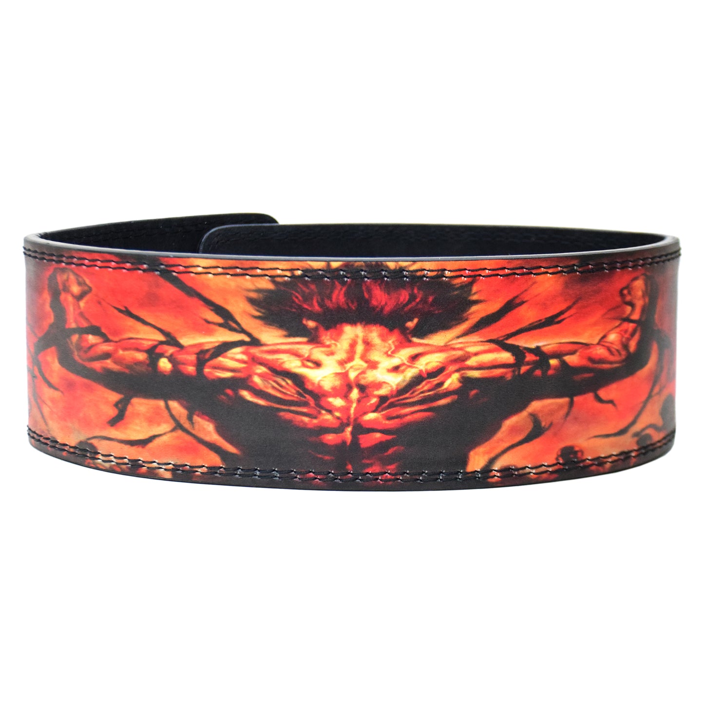 Anime Lever Gym Belt - 10MM Heavy Duty Baki Hanma Themed Weightlifting Gym Belt for Squats, Deadlifts, Back Support During Heavy Lifting (Basic Buckle)