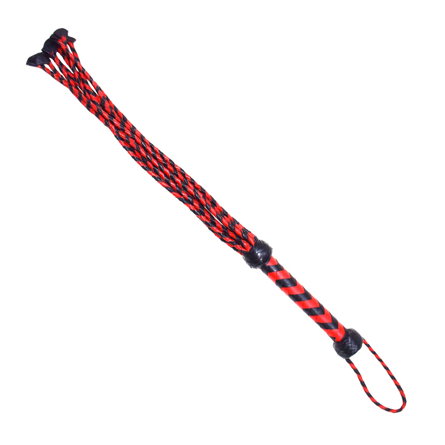 Aaylans Cow Leather Training Red & Black Cat-o-Nine Flogger - Cat-o-Nine Heavy-Duty Horse Taming & Equestrian Tool