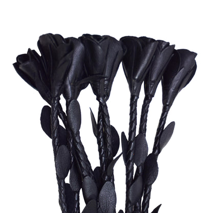 Aaylans Cow Leather Training Black Flowers Cat-o-Nine Flogger - Cat-o-Nine Heavy-Duty Horse Taming & Equestrian Tool (Copy)