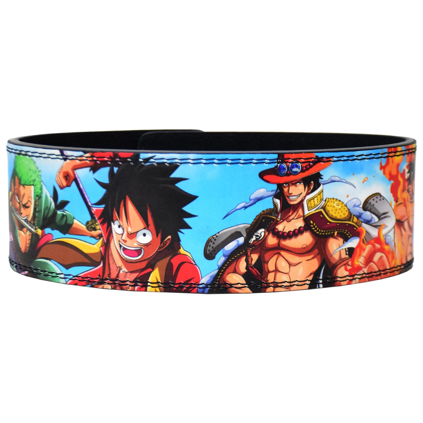 Anime Lever Gym Belt - 10MM Heavy Duty Luffy one piece Themed Weightlifting Gym Belt for Squats, Deadlifts, Back Support During Heavy Lifting (Basic Buckle)