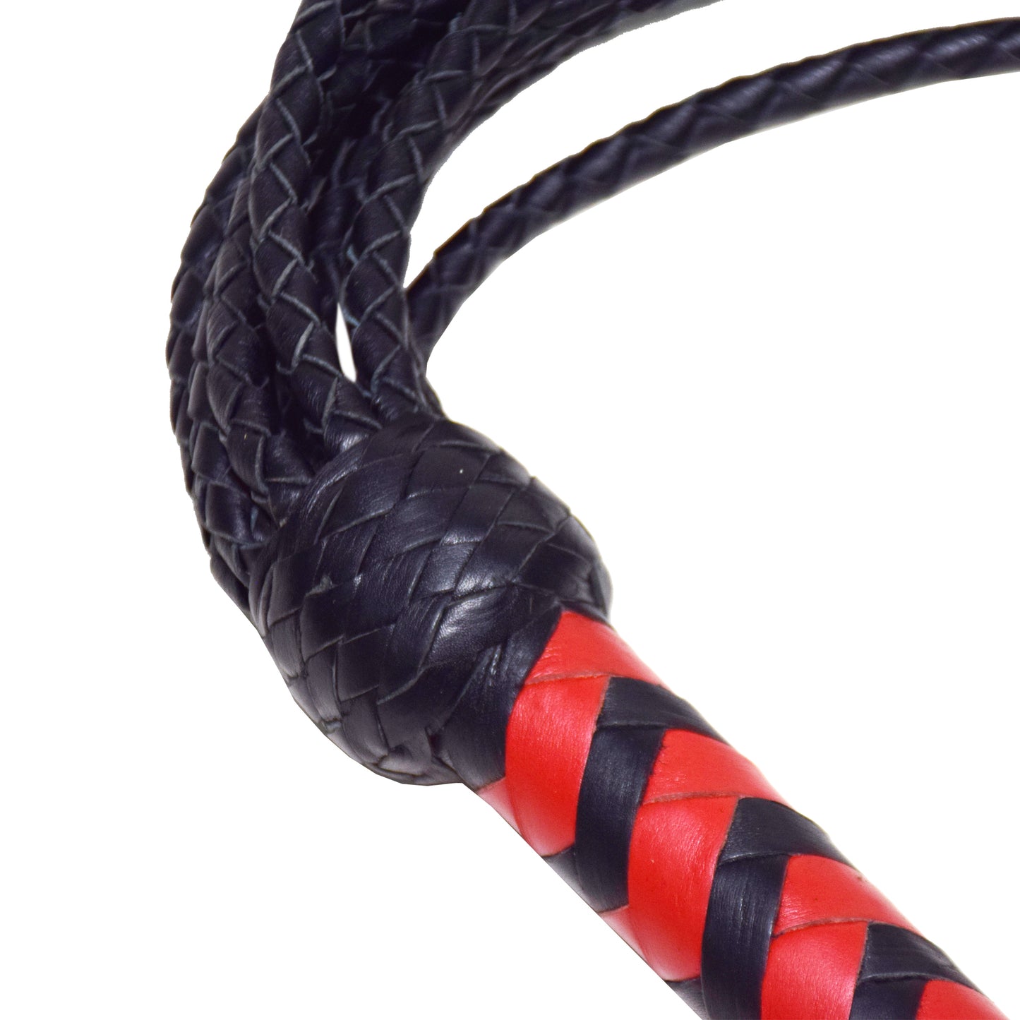 Aaylans Cow Leather Training Black & Red Flowers Flogger - Cat-o-Nine Heavy-Duty Horse Taming & Equestrian Tool