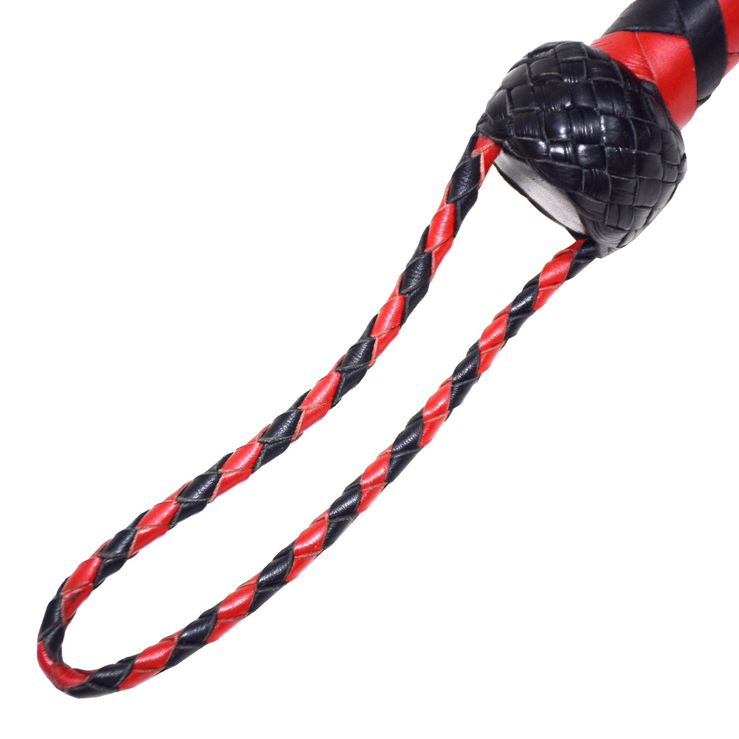 Aaylans Cow Leather Training Black & Red Flowers Flogger - Cat-o-Nine Heavy-Duty Horse Taming & Equestrian Tool