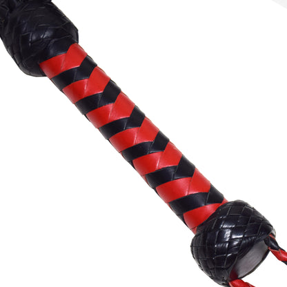 Aaylans Cow Leather Training Red & Black Cat-o-Nine Flogger - Cat-o-Nine Heavy-Duty Horse Taming & Equestrian Tool