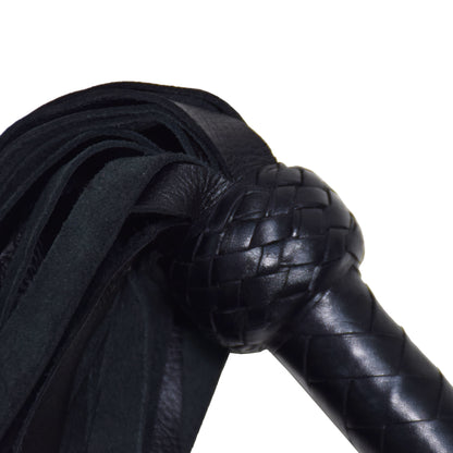 Aaylans Cowhide Suede Leather Training Black Flogger - 25 Black Cow Mild Tails Heavy-Duty Horse Taming & Equestrian Tool