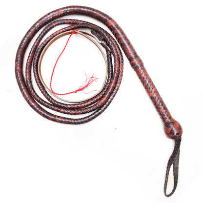 Heavy Bullwhip – Real Cow Leather 16 Plait Handmade Whip (6ft–18ft) with Free Wrist Loop - V1