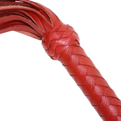 Aaylans Cowhide Suede Leather Training Red Flogger - 25 Red Cow Mild Tails Heavy-Duty Horse Taming & Equestrian Tool