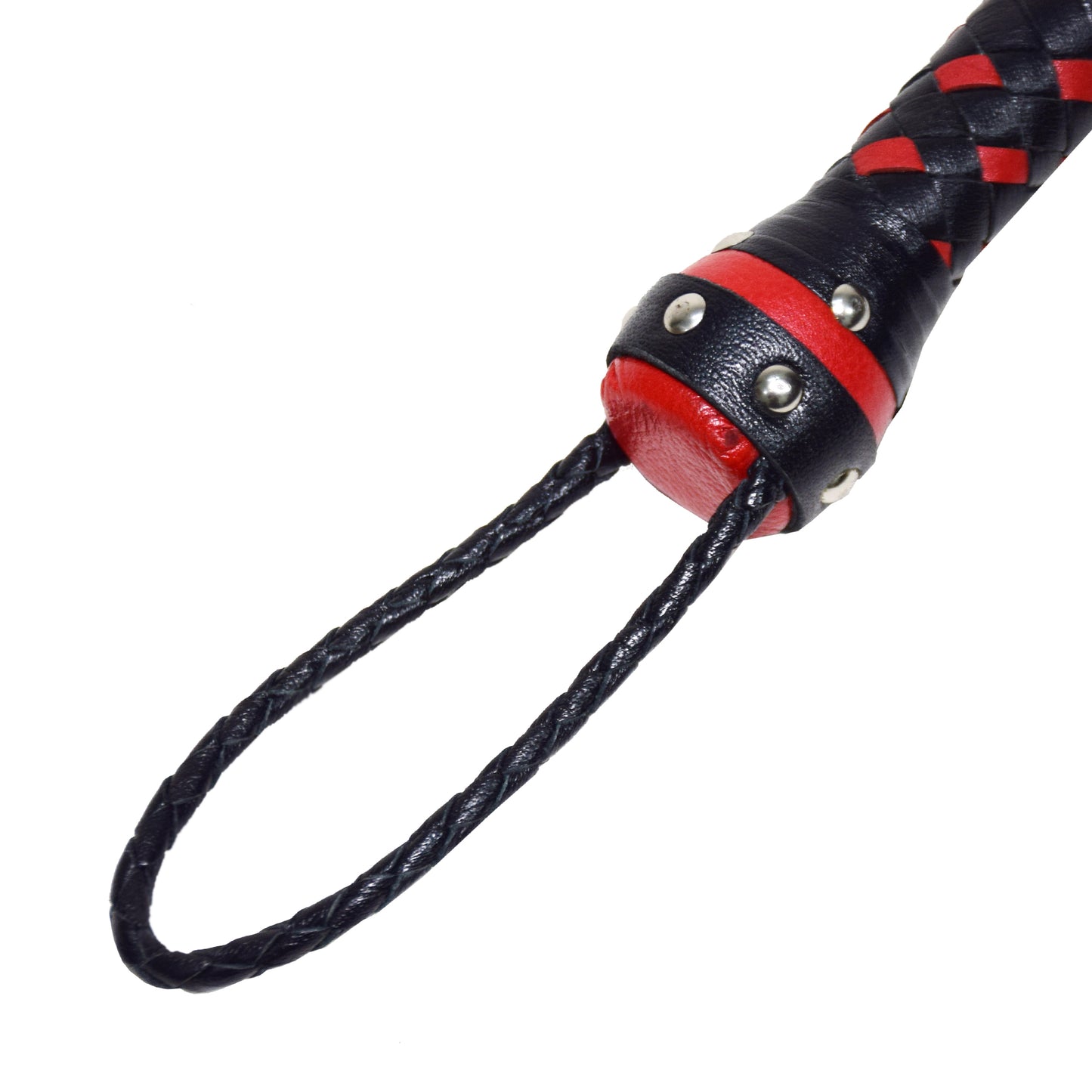 Aaylans Cow Leather Training Black & Red Flogger - 25 Tails Heavy-Duty Horse Taming & Equestrian Tool