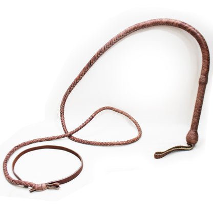 Heavy Bullwhip – Real Cow Leather 16 Plait Handmade Whip (6ft–18ft) with Free Wrist Loop - V5