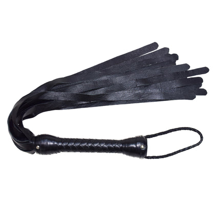 Aaylans Cowhide Suede Leather Training Black Flogger - 25 Black Mild Tails Heavy-Duty Horse Taming & Equestrian Tool (27" Long)