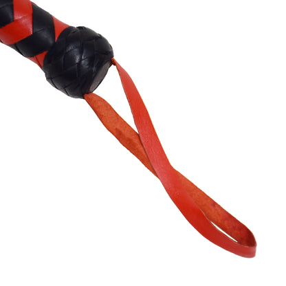 Aaylans Cow Leather Training Black Red Cat-o-Nine Flogger - Cat-o-Nine Heavy-Duty Horse Taming & Equestrian Tool