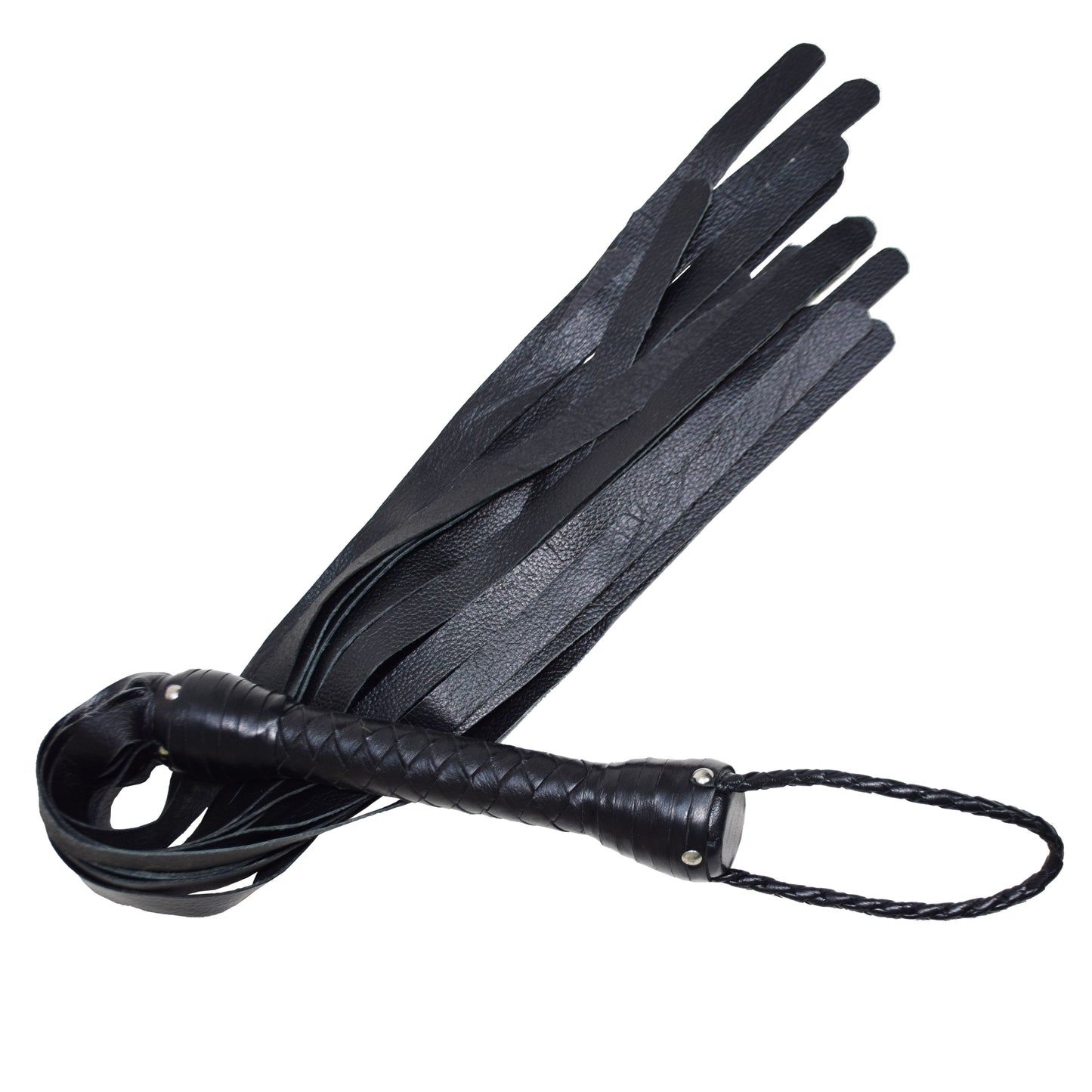 Aaylans Cowhide Suede Leather Training Black Flogger - 25 Black Mild Tails Heavy-Duty Horse Taming & Equestrian Tool (27" Long)