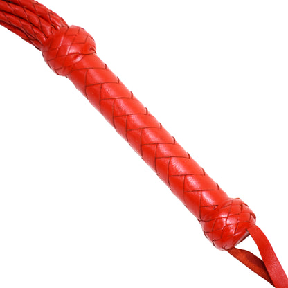 Aaylans Cow Leather Training Red Cat-o-Nine Flogger - Cat-o-Nine Heavy-Duty Horse Taming & Equestrian Tool