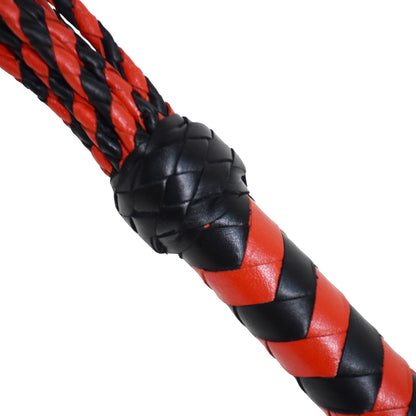 Aaylans Cow Leather Training Black Red Cat-o-Nine Flogger - Cat-o-Nine Heavy-Duty Horse Taming & Equestrian Tool