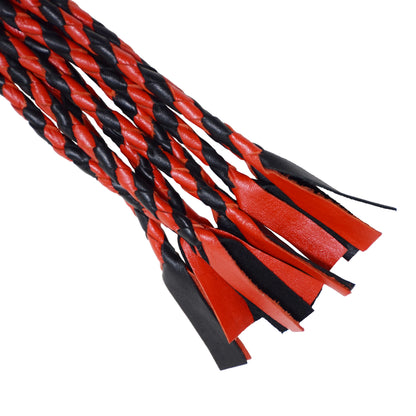 Aaylans Cow Leather Training Black Red Cat-o-Nine Flogger - Cat-o-Nine Heavy-Duty Horse Taming & Equestrian Tool