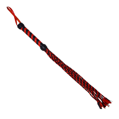 Aaylans Cow Leather Training Black Red Cat-o-Nine Flogger - Cat-o-Nine Heavy-Duty Horse Taming & Equestrian Tool