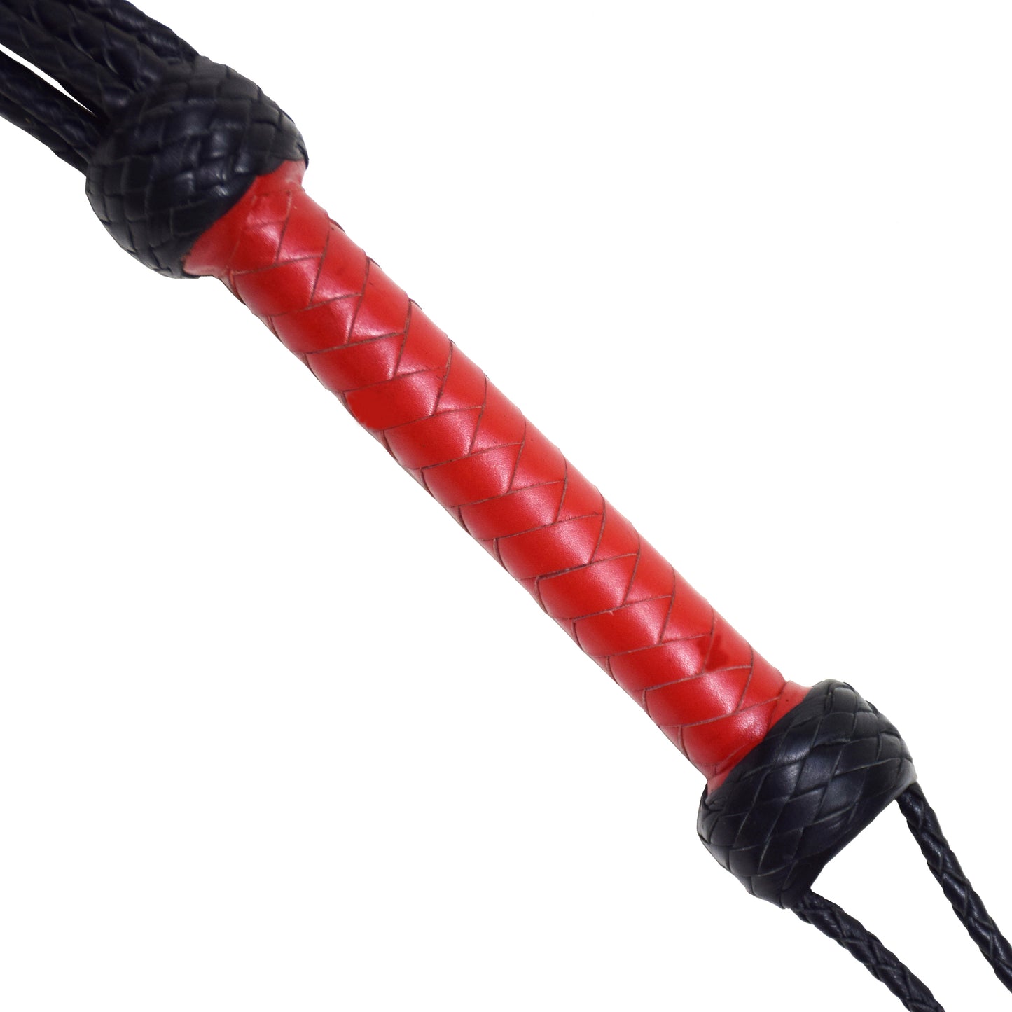 Aaylans Cow Leather Training Black Handle Flogger - Red Roses Cat-o-Nine Heavy-Duty Horse Taming & Equestrian Tool